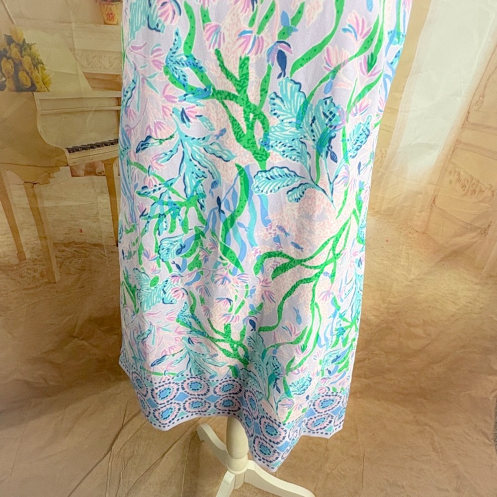 NEW Lilly Pulitzer EDITA SHIFT, MULTI SEACRET ESCAPE ENGINEERED WOVEN DRESS - Picture 5 of 11